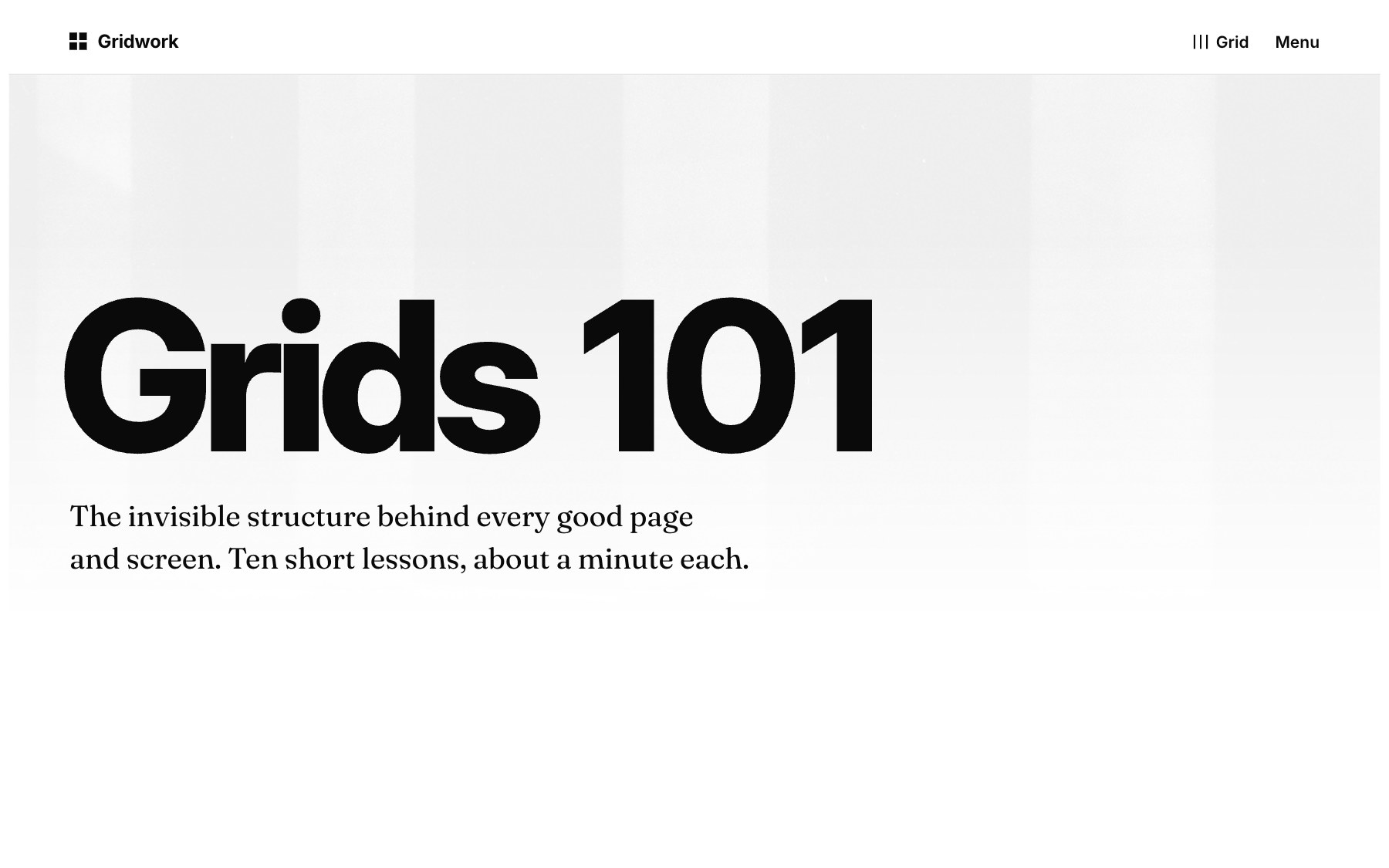 Gridwork: a pocket masterclass in grids and layout, with lessons, good-vs-bad cases and a Grid designer
